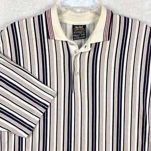 VTG 80s Chip Beck Collection Mens XL Red White Blue Striped Polo Golf Shirt USA